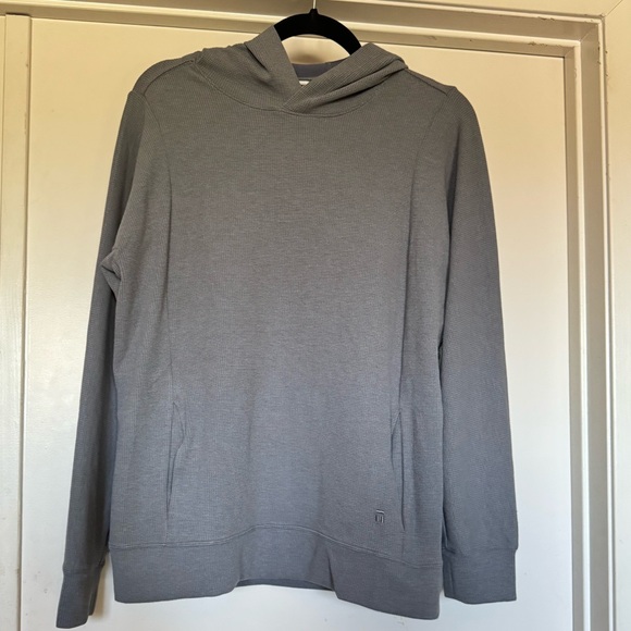 Tommy John Zen waffle knit hooded sweatshirt color, Quiet Shade Size Medium - Picture 12 of 13